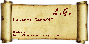 Labancz Gergő névjegykártya